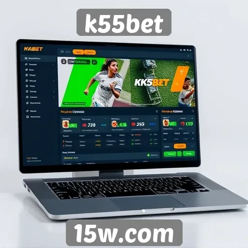 Interface do usuário do k55bet em destaque